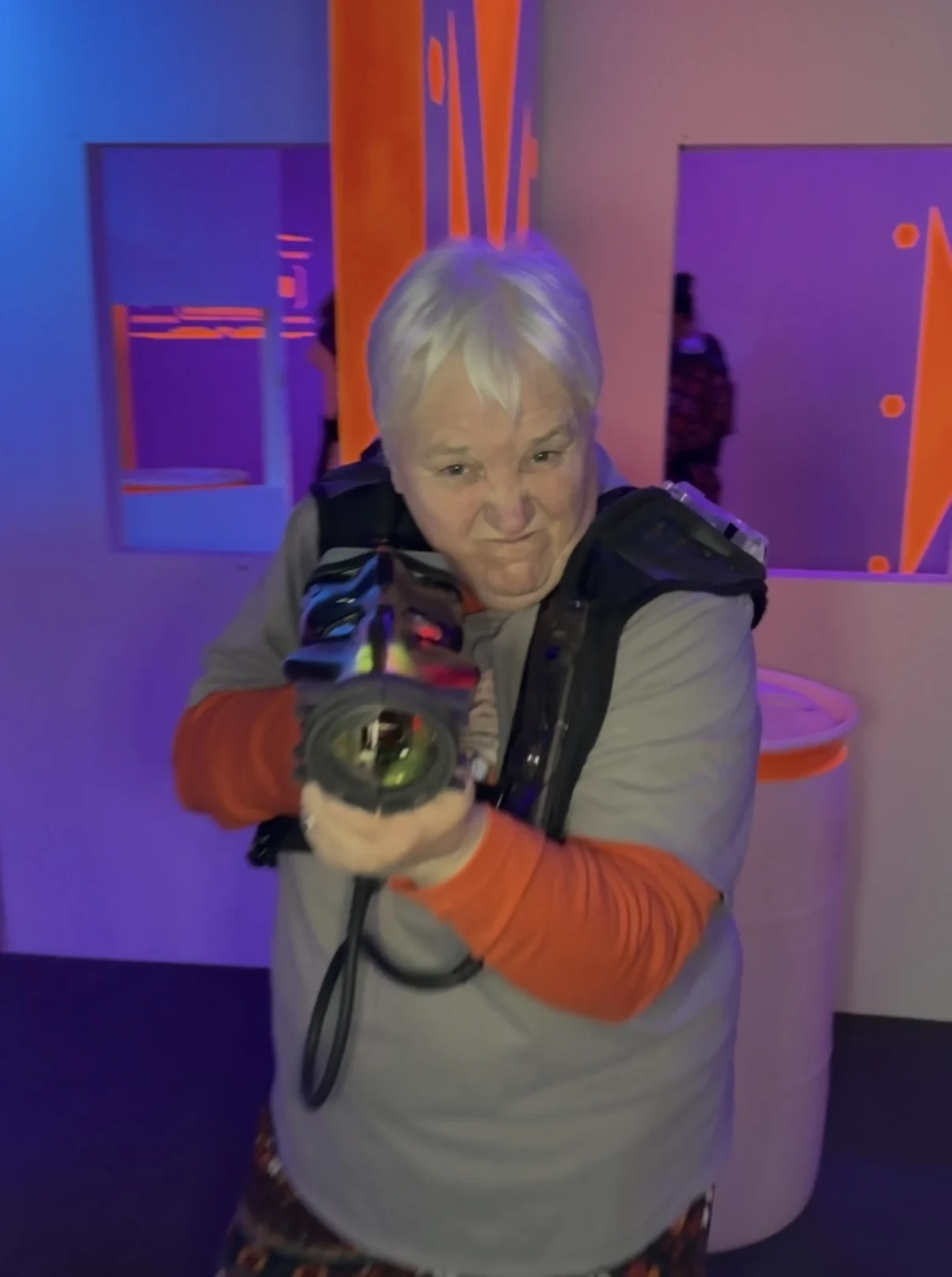 Young guest enjoying laser tag